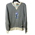 New Hand Printed Womens Small Blue Jay Bird Long Sleeve Heathered Sweatshirt
