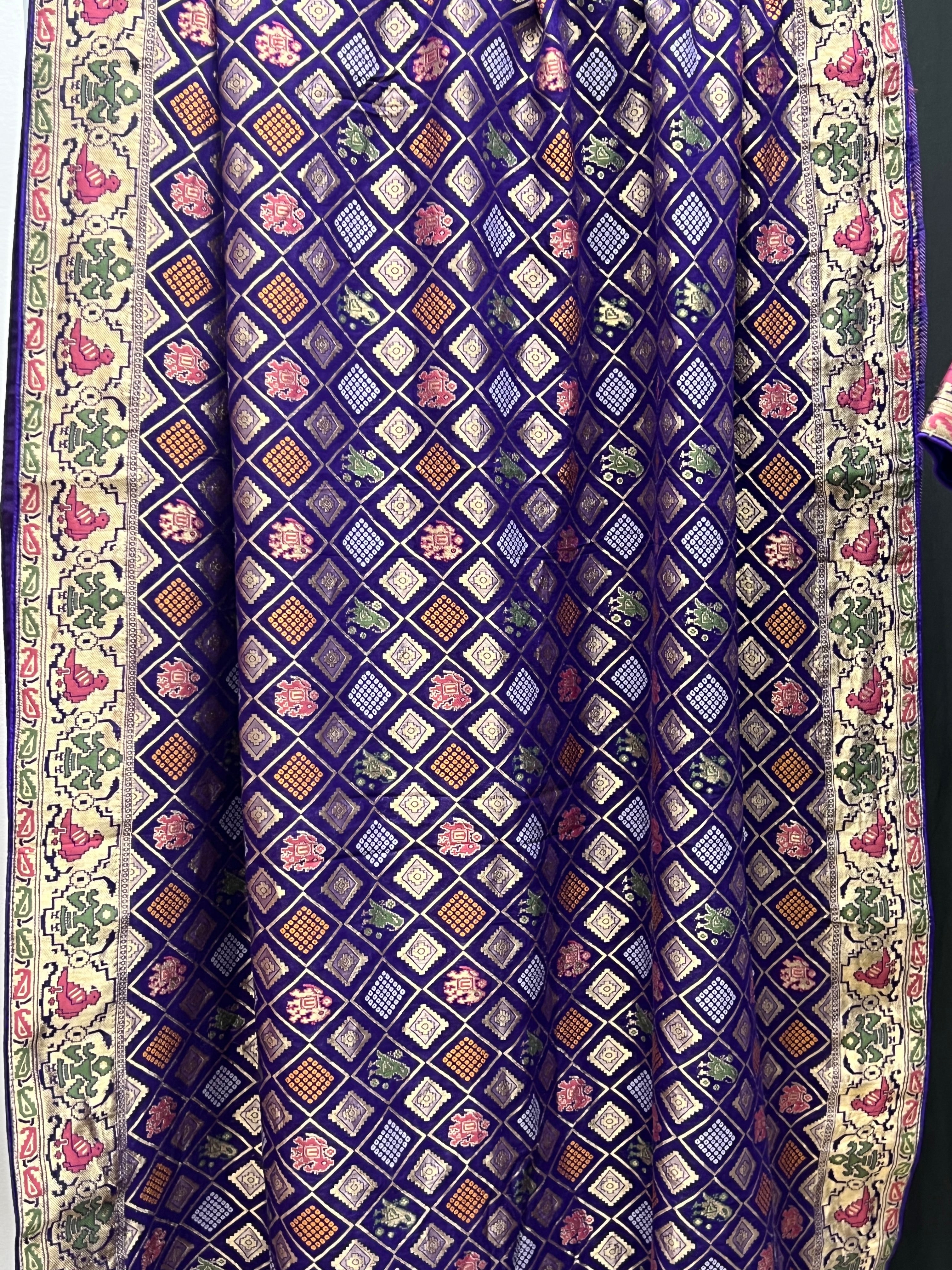 Patola bandhani saree with ready to wear blouse