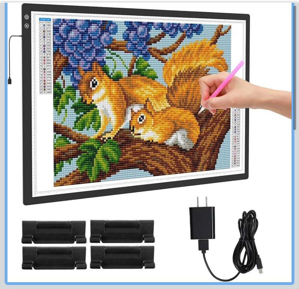 Open Box TOHETO Rechargeable A1 Light Pad 35.4"x23.6", Large LED Light Board for Diamond Painting, 3-Color Modes Light Box, 5 Levels/Stepless Dimming Light Table, Lightbox for Tracing and Drawing, Sketching
