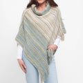 Tiya Striped Funnel Neck Poncho