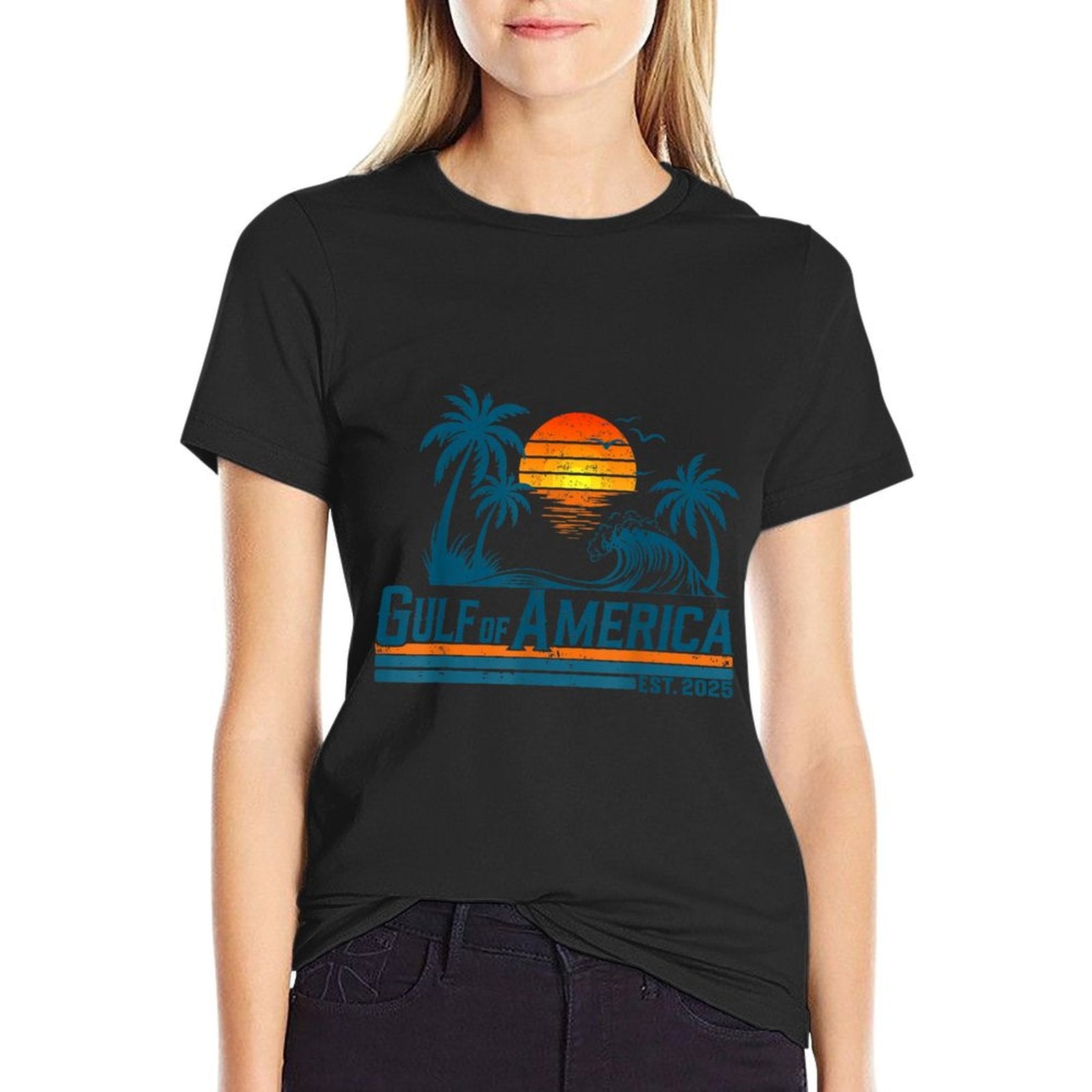 Retro Vintage Gulf Of US America 2025 American Gifts Graphic-printed T-Shirt