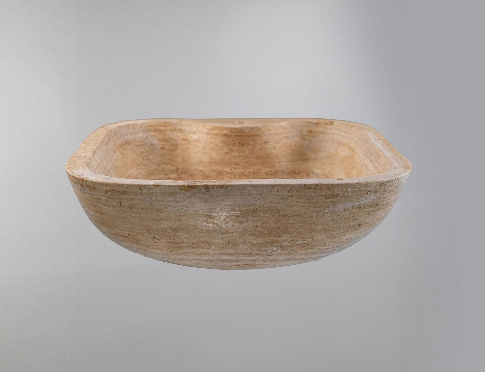 Travertine Vessel Sink | Natural Stone Bathroom Basin 18x18 inches USA | Luxury Marble Sink