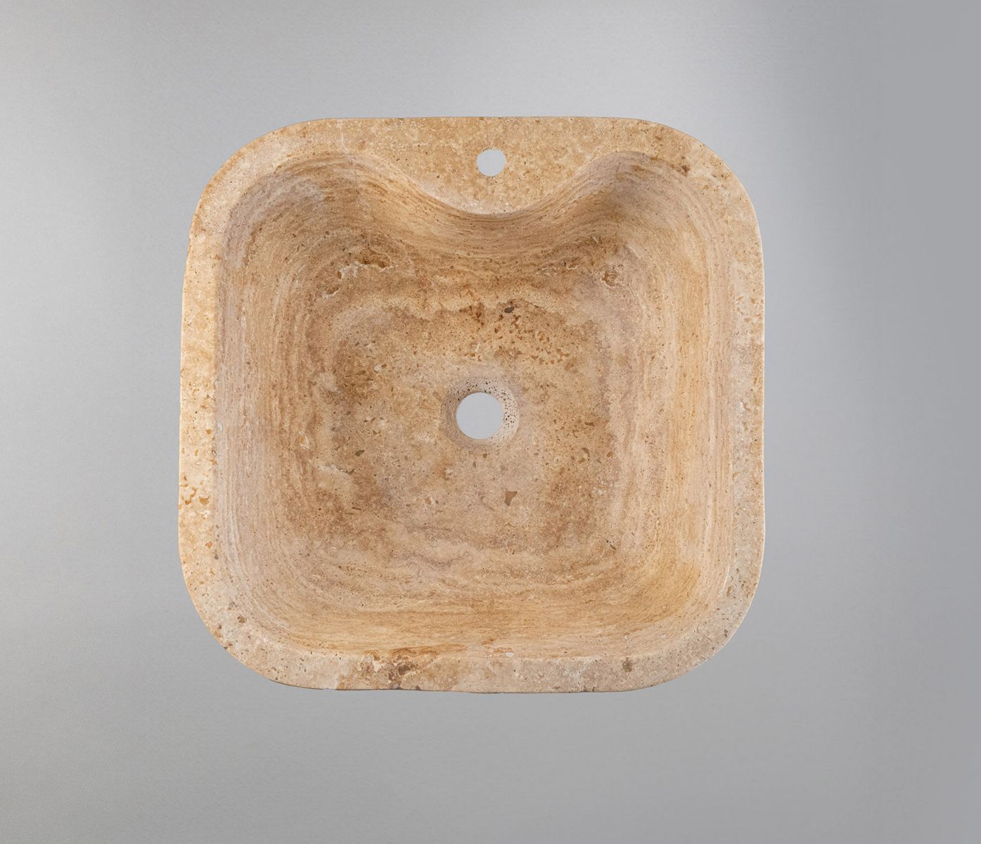 Travertine Vessel Sink | Natural Stone Bathroom Basin 18x18 inches USA | Luxury Marble Sink