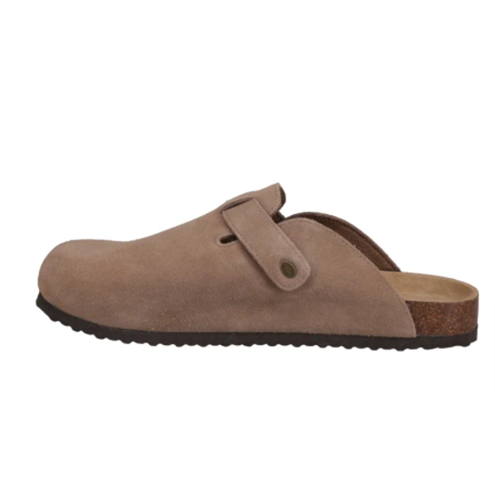 New In Box Khombu Mens Size 9 Taupe Faux Suede Damian Cork Slide On Mule Shoes