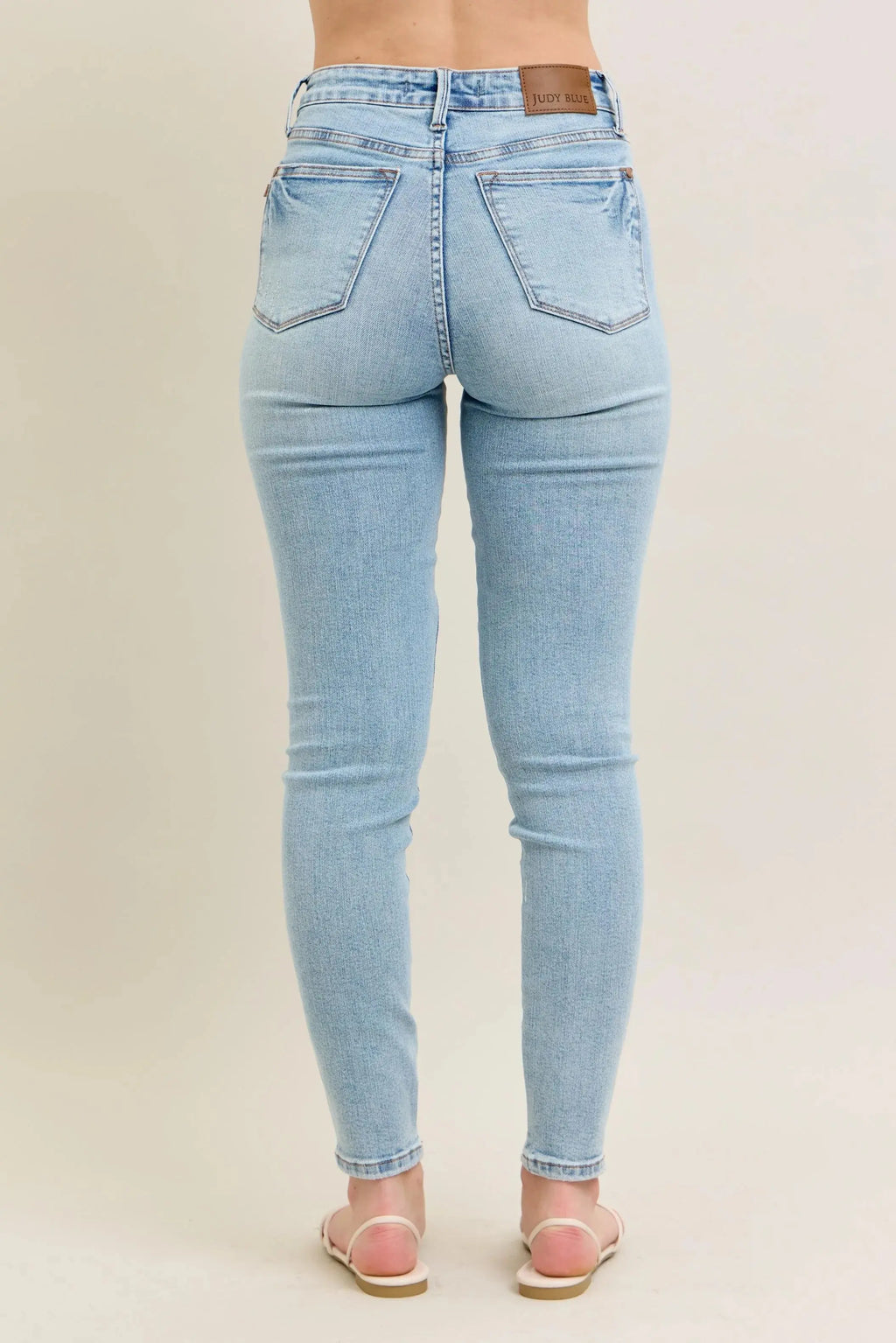 Full Size Mr Tummy Control Vintage Wash Skinny Judy Blue Jeans