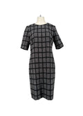 Women's Short Sleeve Check Midi Dress