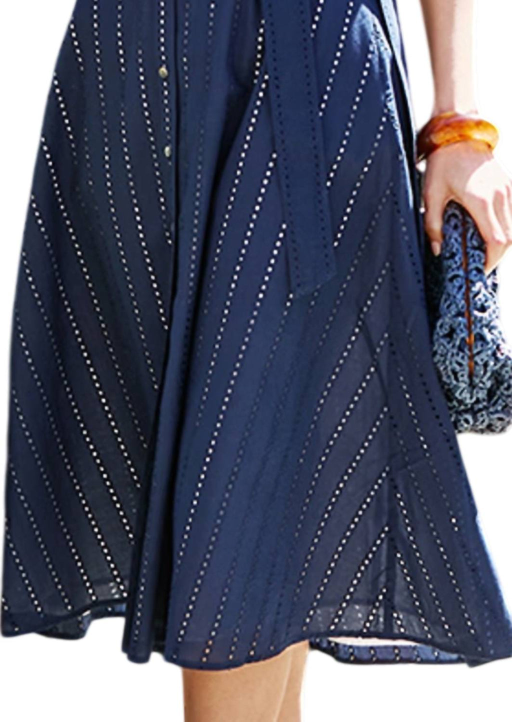 Kalinda Eyelet Belted Midi Dress