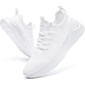 New Women Size 8.5 White Breathable Mesh Lace Up Non Slip Walking Athletic Shoes