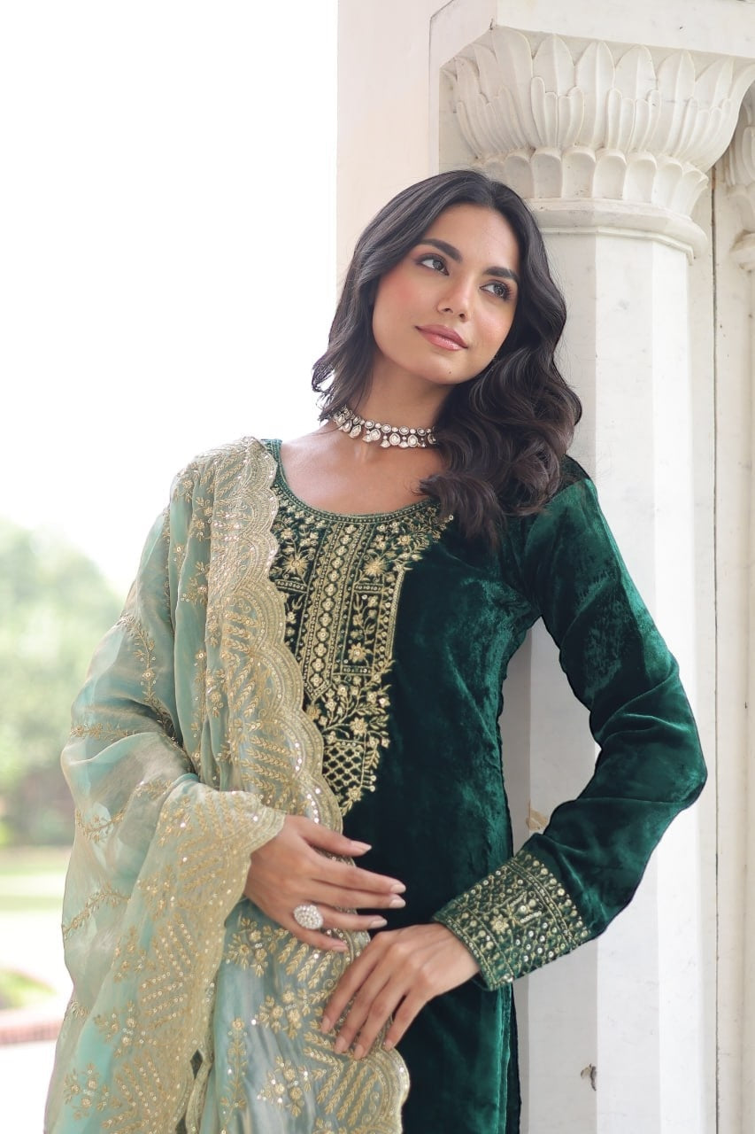 Velvet salwar suit