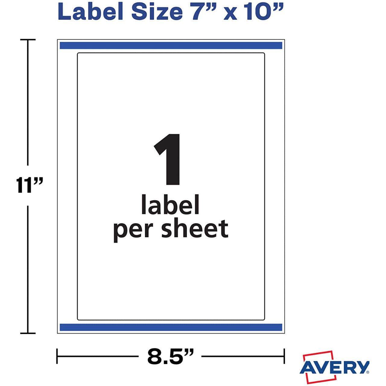 Avery Customizable Removable Wall Decals, 7" x 10", Matte White, Water Resistant Printable Labels, 3 Blank Wall Decal Stickers (61516)