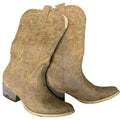 Rollda Womens Size 8 Rugged Brown Embroidered 2" Block Heel Western Cowboy Boots