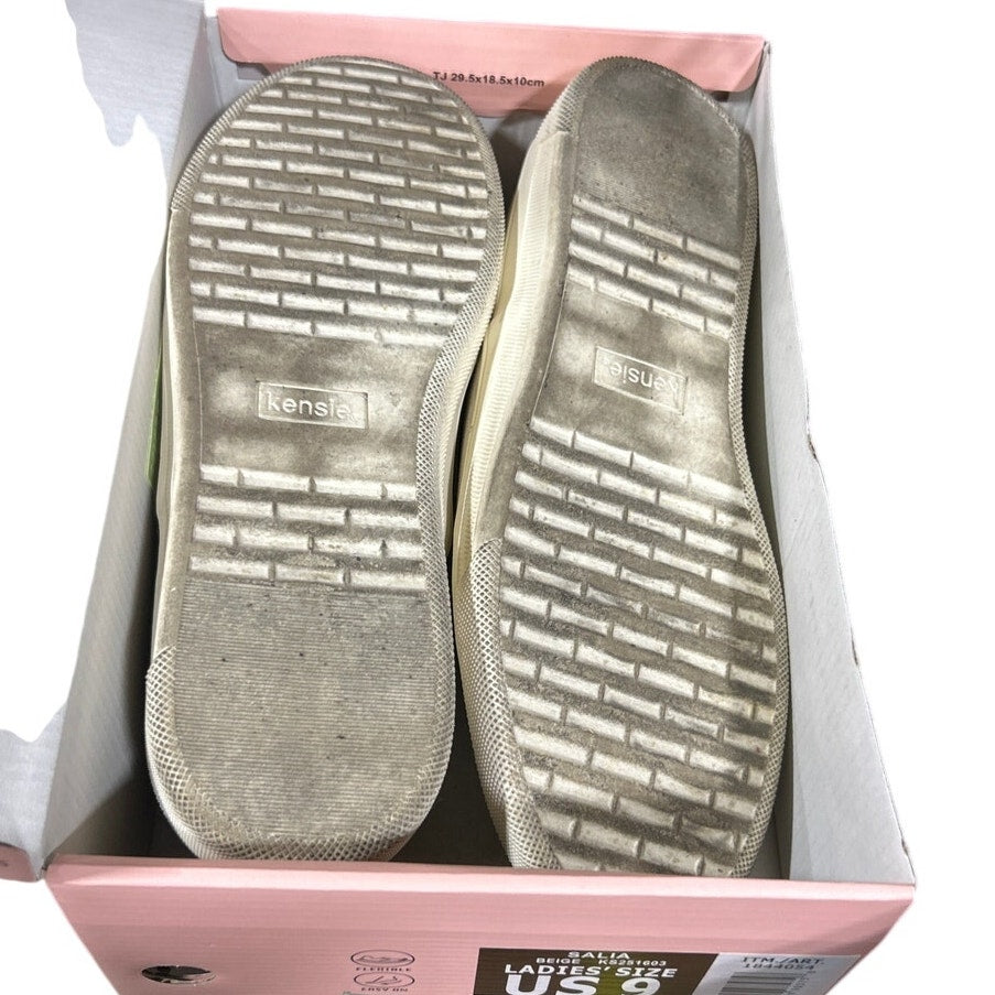 Kensie Womens Size 9 Beige Salia Slip On Flexible Comfort Sneaker Shoes
