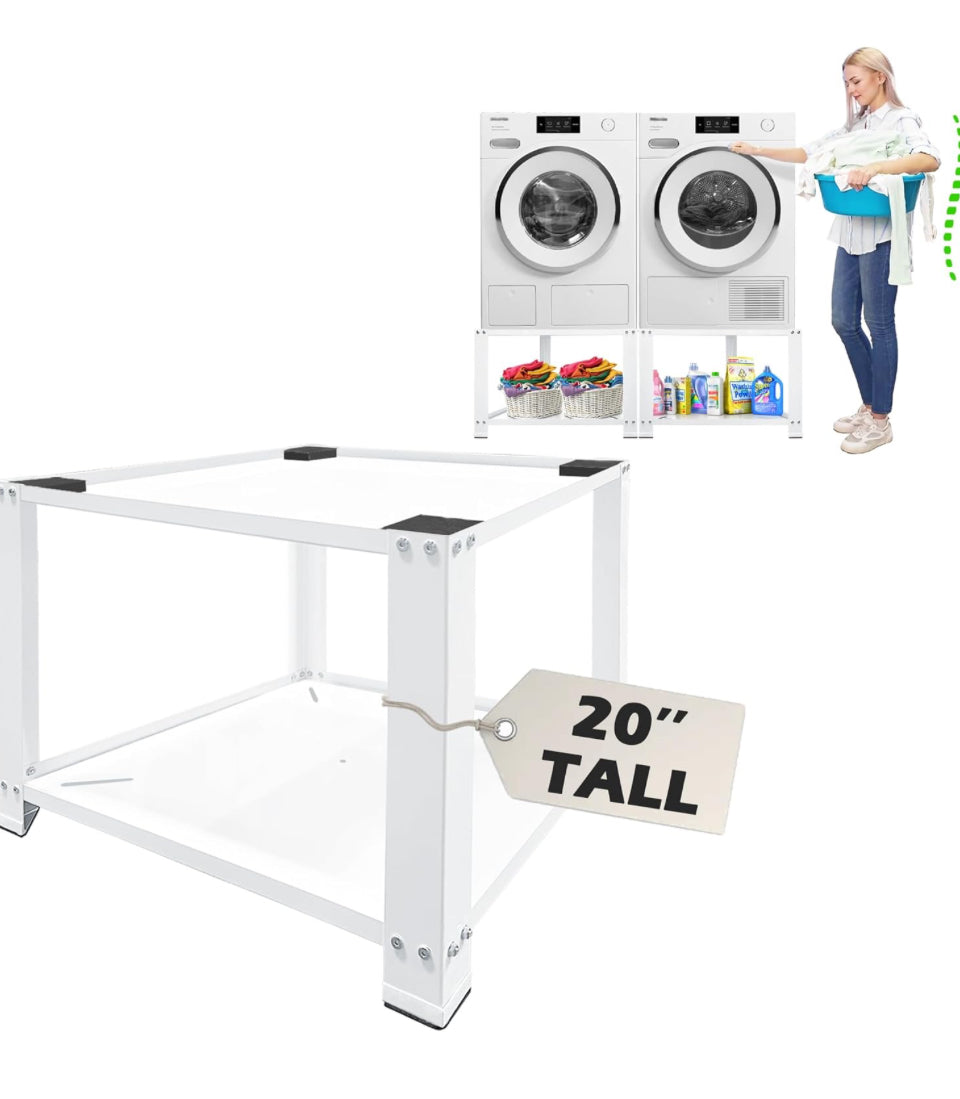Royxen 4.0 Laundry Pedestal 20" Height Universal Fit 700lbs Capacity, Washing Machine Base Stand Dryer Base Platform Heavy Duty, 28" Wide (White)