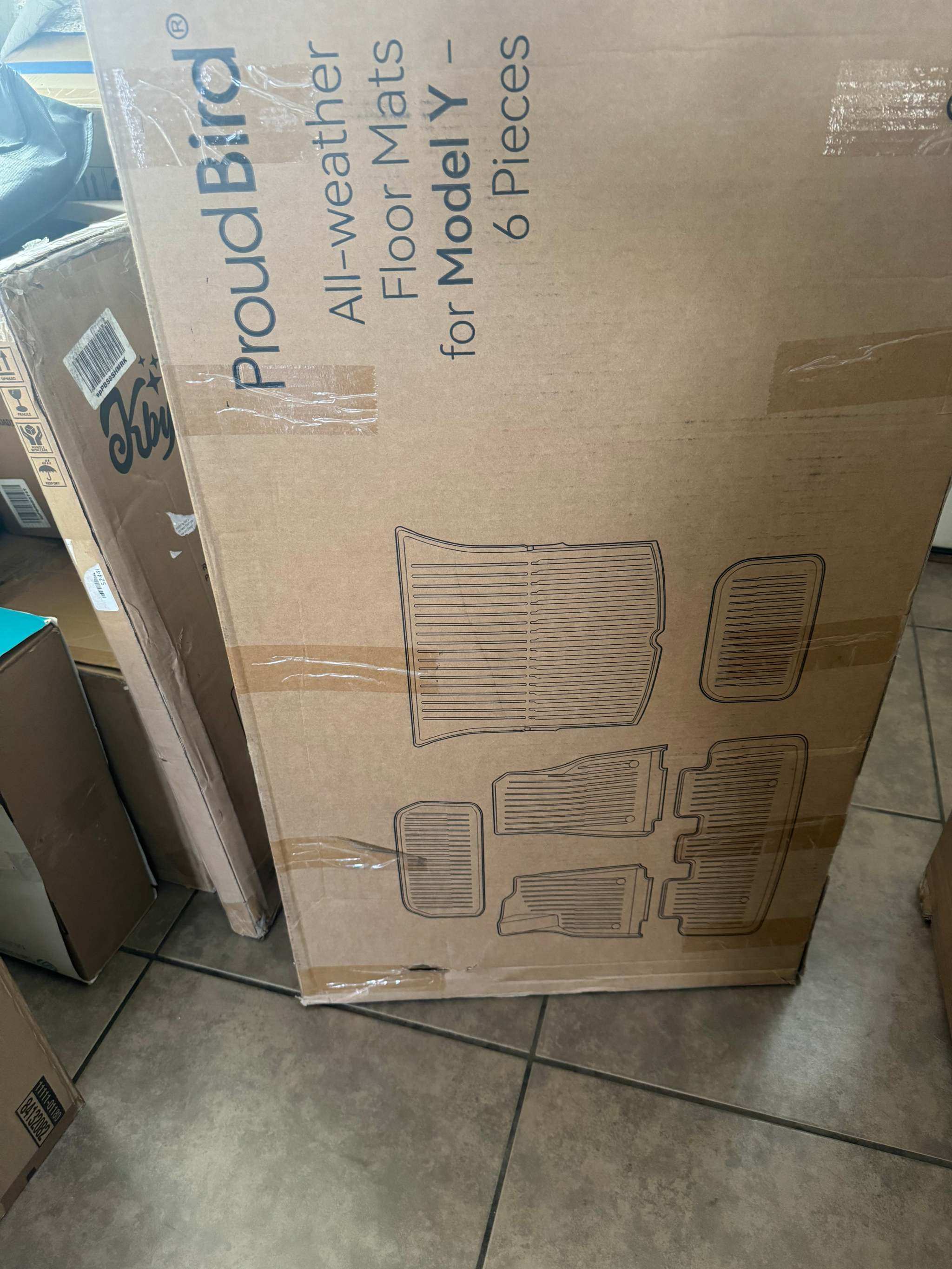 Proud Bird 4.1 1 i (8) Tesla Model Y Floor Mats 2023-2021 (5-Seater), Pure TPE, All Weather Floor Mats Tesla Accessories Model Y Trunk Mat & Floor Mat
