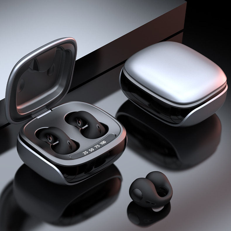 JX80 bone conduction clip on Bluetooth earphones with spray code noise reduction, high battery life, and no delay
