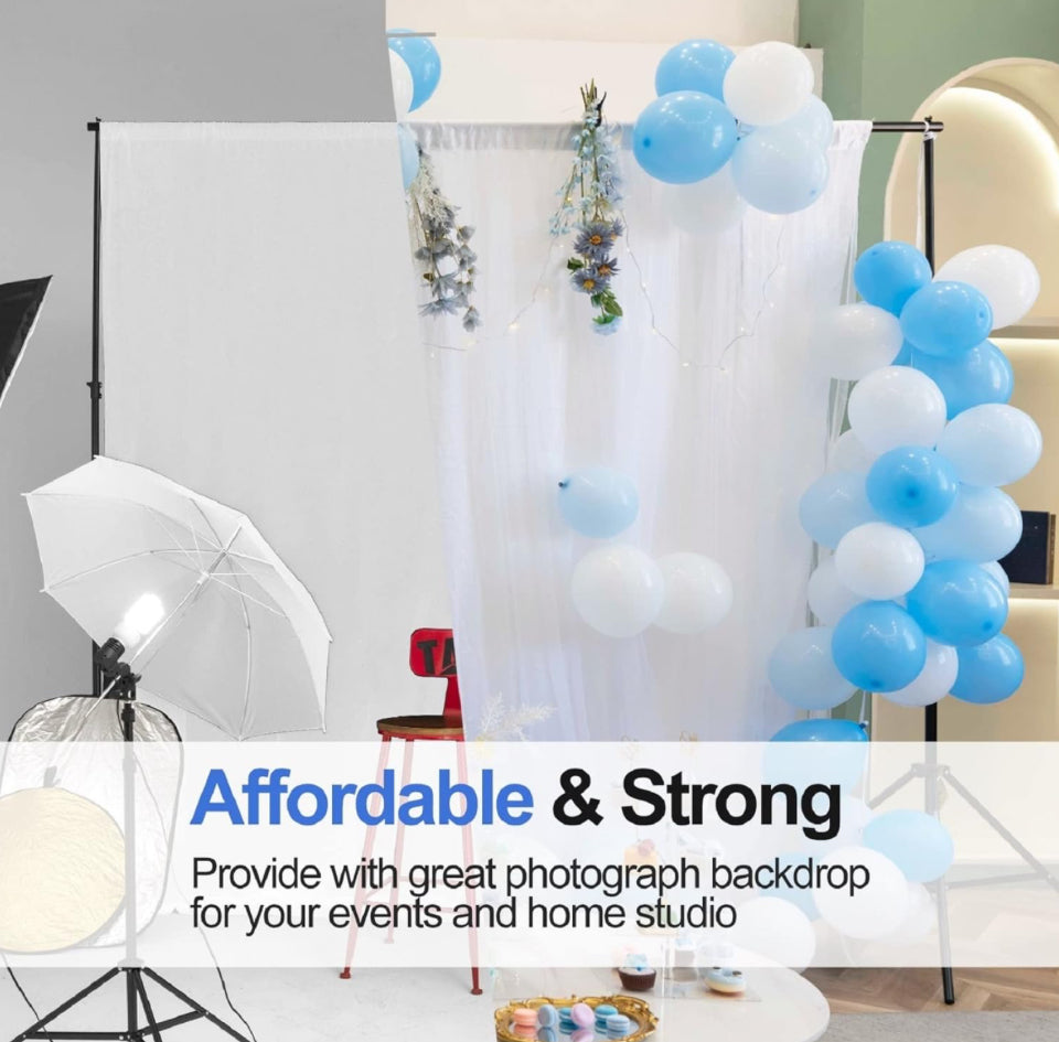 EMART Backdrop Stand 10x7ft(WxH) Photo Studio Adjustable Background Stand Support Kit with 2 Crossbars, 8 Backdrop Clamps, 2 Sandbags and Carrying Bag