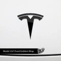 3M Gloss Black Tesla Emblem Decals (Front + Back) | Model 3