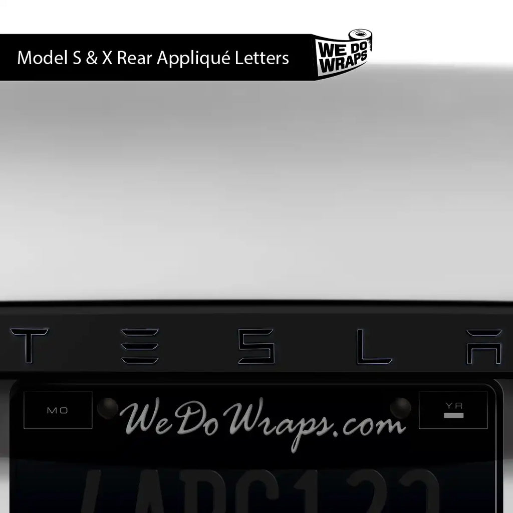 3M Gloss Black Tesla Emblem Decals (Front + Back) | Model X