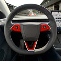 3M Gloss Dragon Fire Red Tesla Steering Wheel Trim Decal Kit (3pcs) | Model 3