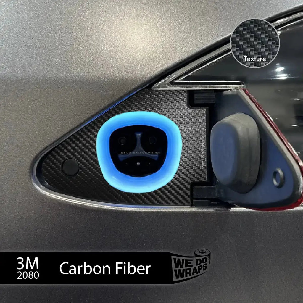 3M Carbon Fiber Tesla Charge Port Wrap | Model S