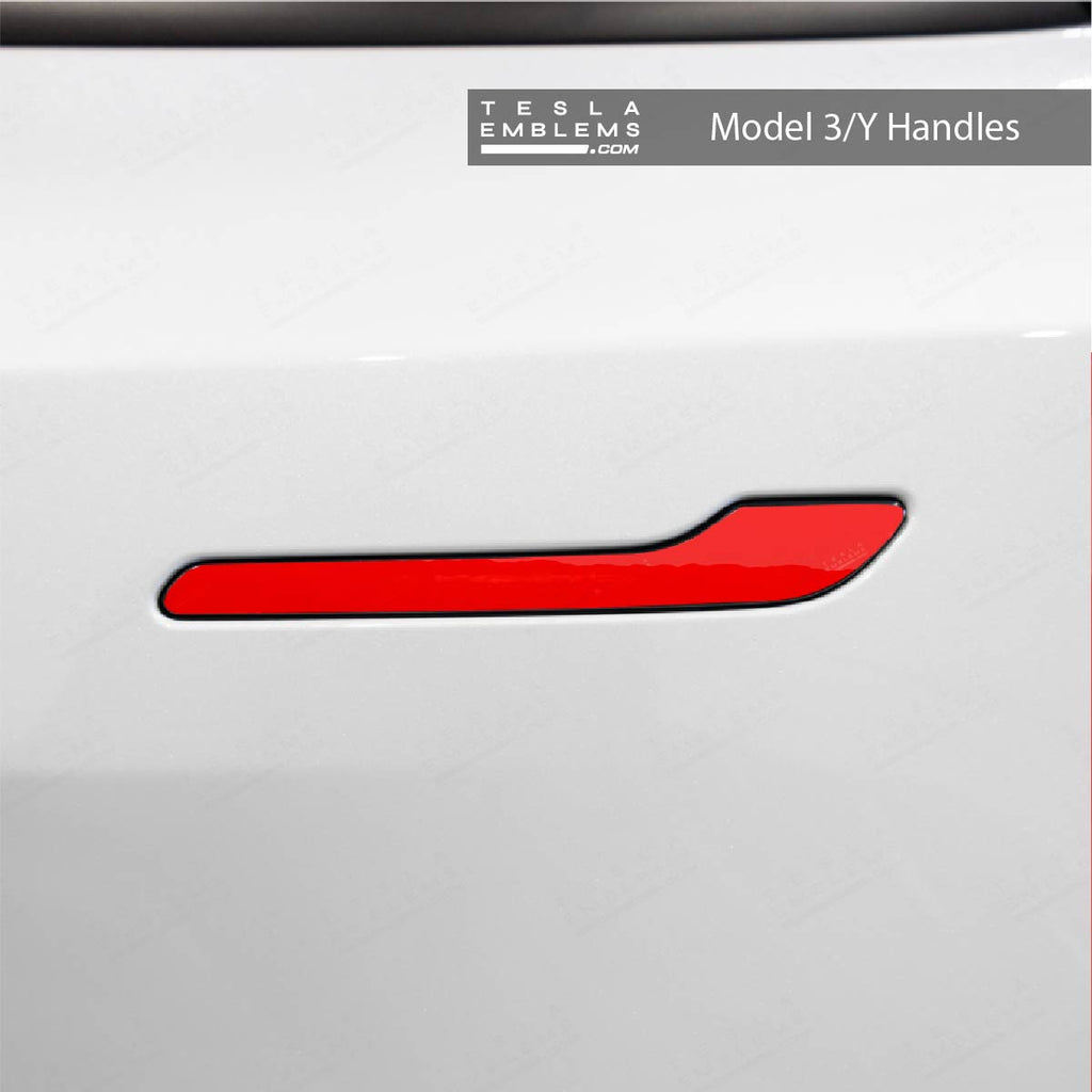 3M Gloss Dragon Fire Red Tesla Door Handle Decals (4pcs)