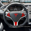 3M Gloss Hot Rod Red Tesla Steering Wheel Trim Decal Kit (4pcs) | MX 2015-'20