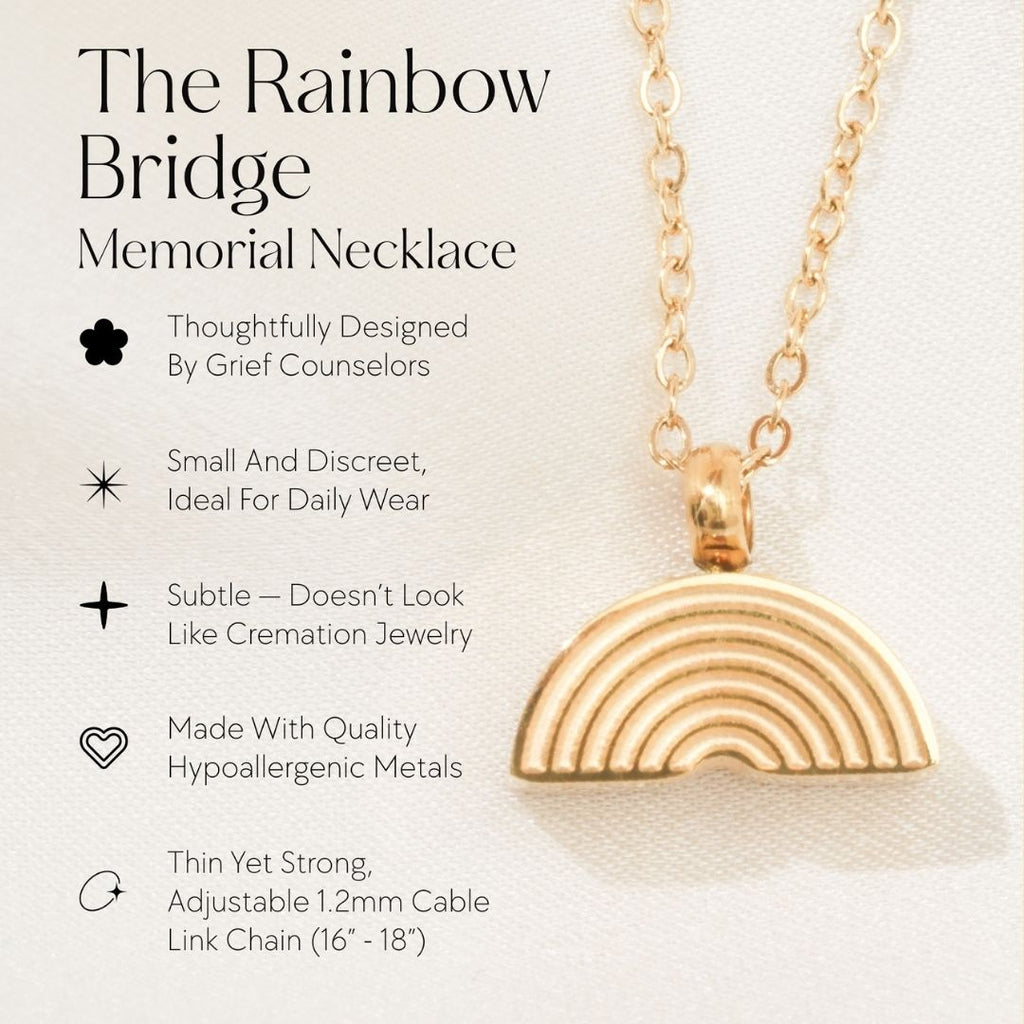 Rainbow - Memorial Necklace for Human Ashes - Gold