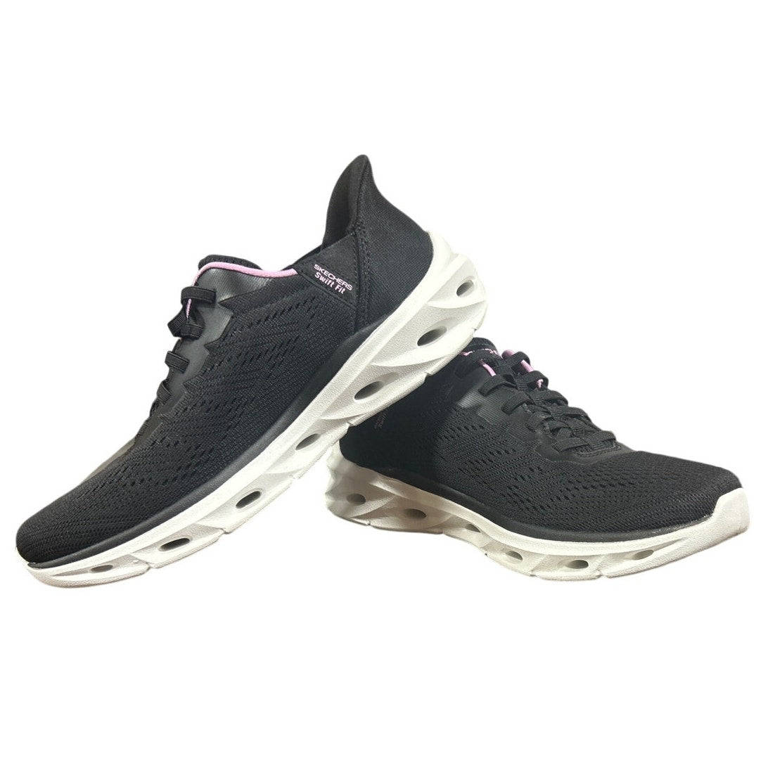 New NWT Skechers Womens Size 10 Black Pink Mesh Hands Free Swift Fit Shoes