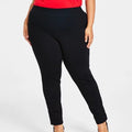 INC Womens Plus Size 22WP Skinny Pull-On Mid Rise Basic Black Ponte Pants