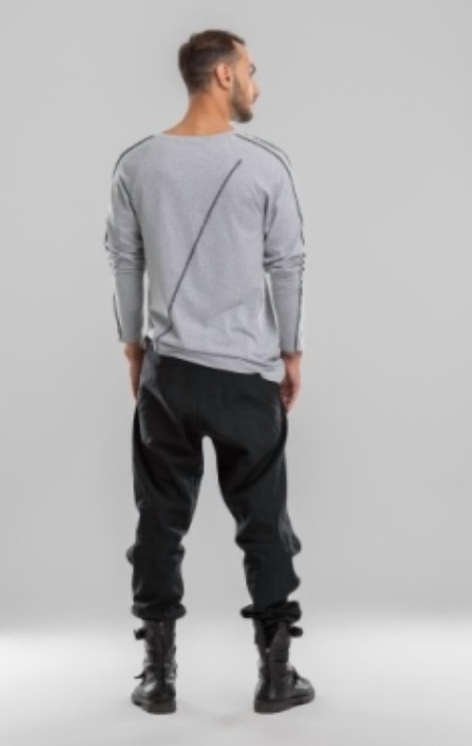 Long Sleeve Melange Asymmetric Jumper