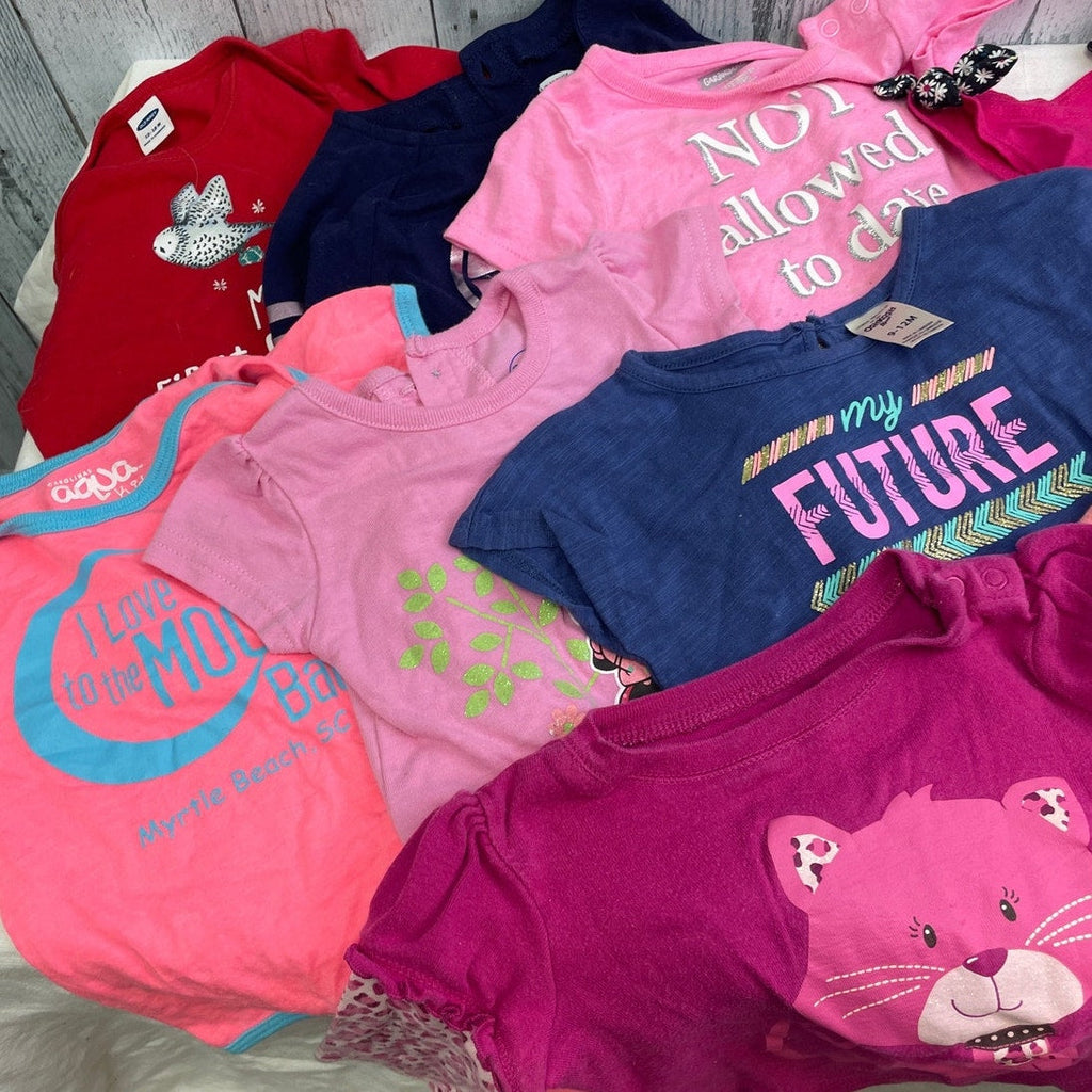 Lot of 13 Old Navy OskKosh Carters Baby Girls 12 Months One Piece Tops Clothes