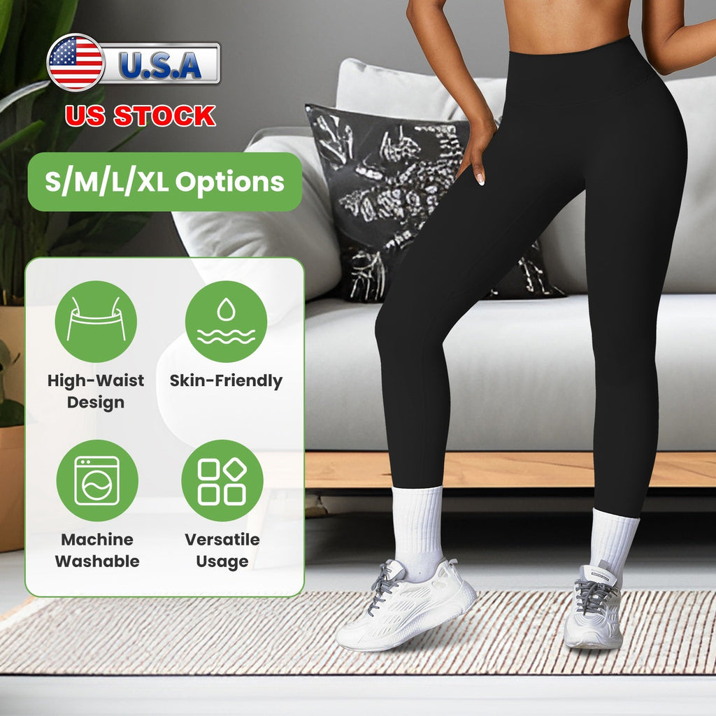 Women\'s High Waist Workout Leggings Tummy Control Compression Yoga Tight Pants Gym Pants Athletic Running Leggings with 25In Inseam No Front Seam