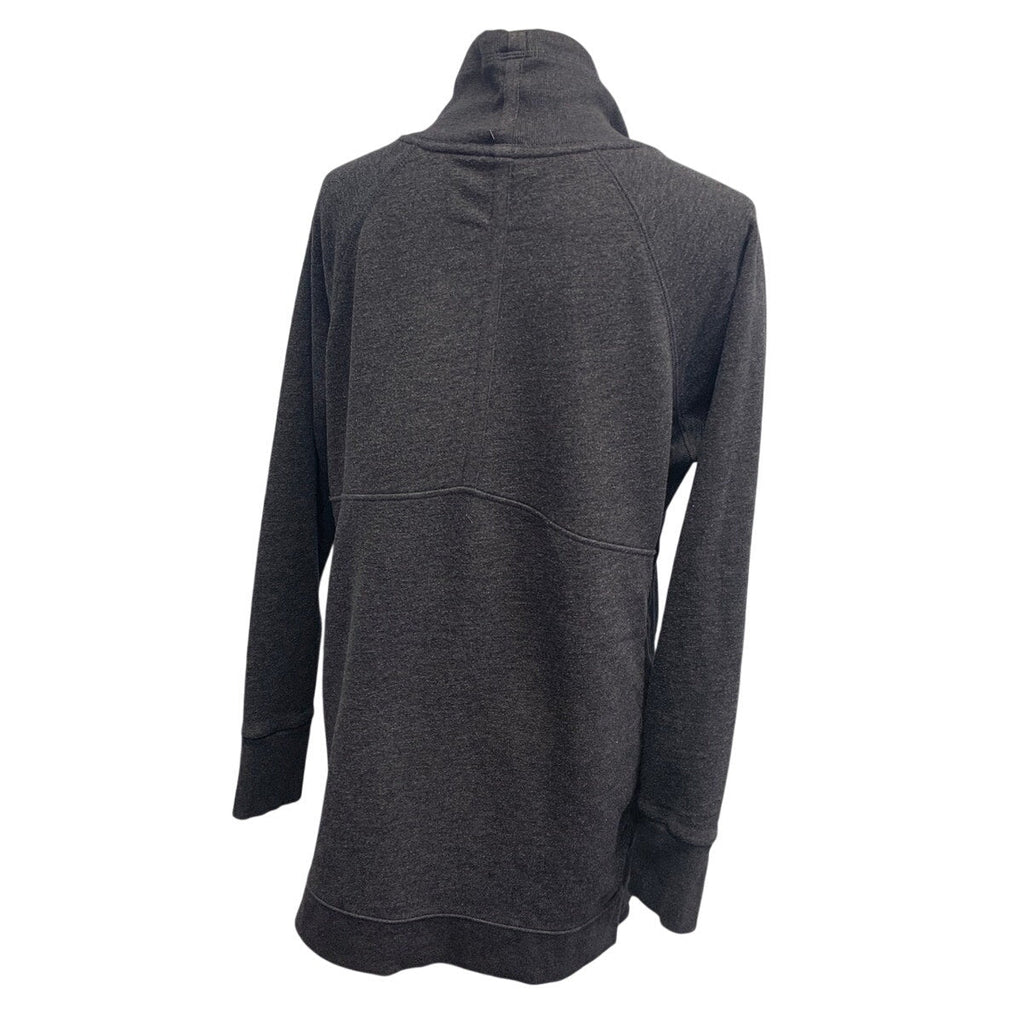 Hand Printed Upcycled Womens Large MAMA Mock Hoodie Front Pocket Sweatshirt