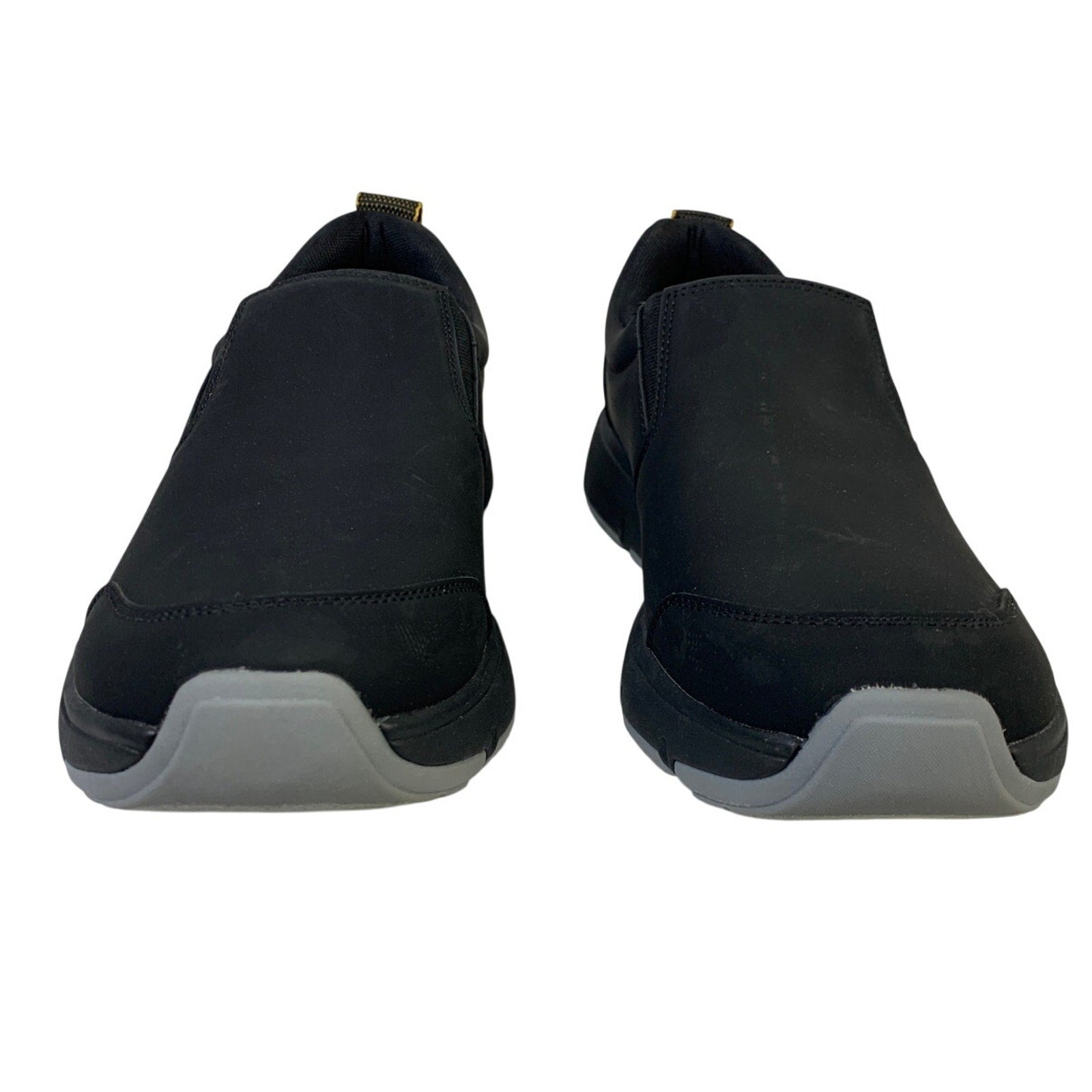 Gerry Mens Size 10 Black Faux Leather Slide On Moc II Comfort Sneakers Shoes