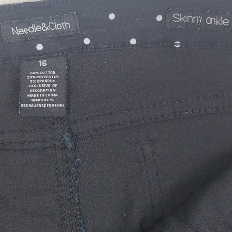 Needle & Cloth Womens 16 Skinny Ankle Polka a Doted Jeans w Pockets
