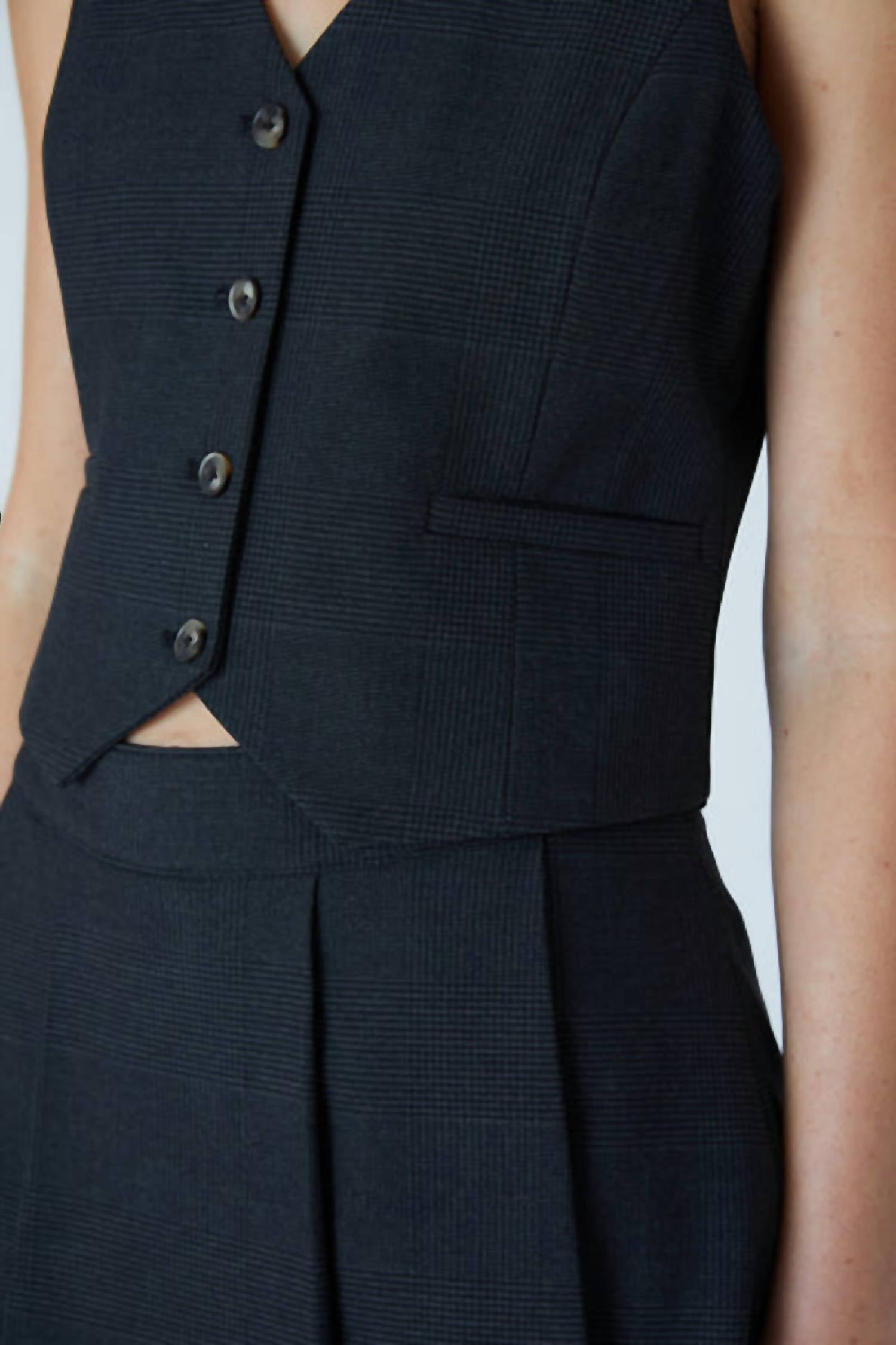 Tailored Plaid Vest