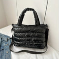 Large Capacity Quilted Crossbody Bag with Multi-Tiered Pockets