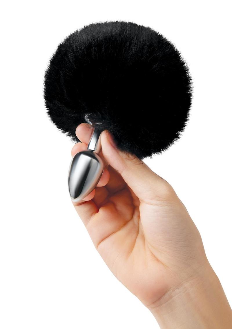 3fluffy Bunny Metal Plug W/ Black Tail