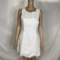 Women's Linen Scalloped Hem Shift Dress