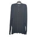 Lands End Mens XXLT 100% Cotton Long Sleeve Textured Stripe Henley Shirt