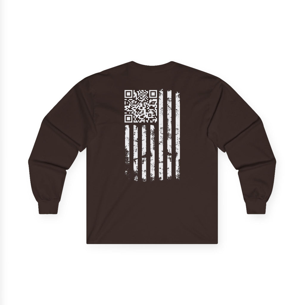 American Flag QR Code Long Sleeve Tee