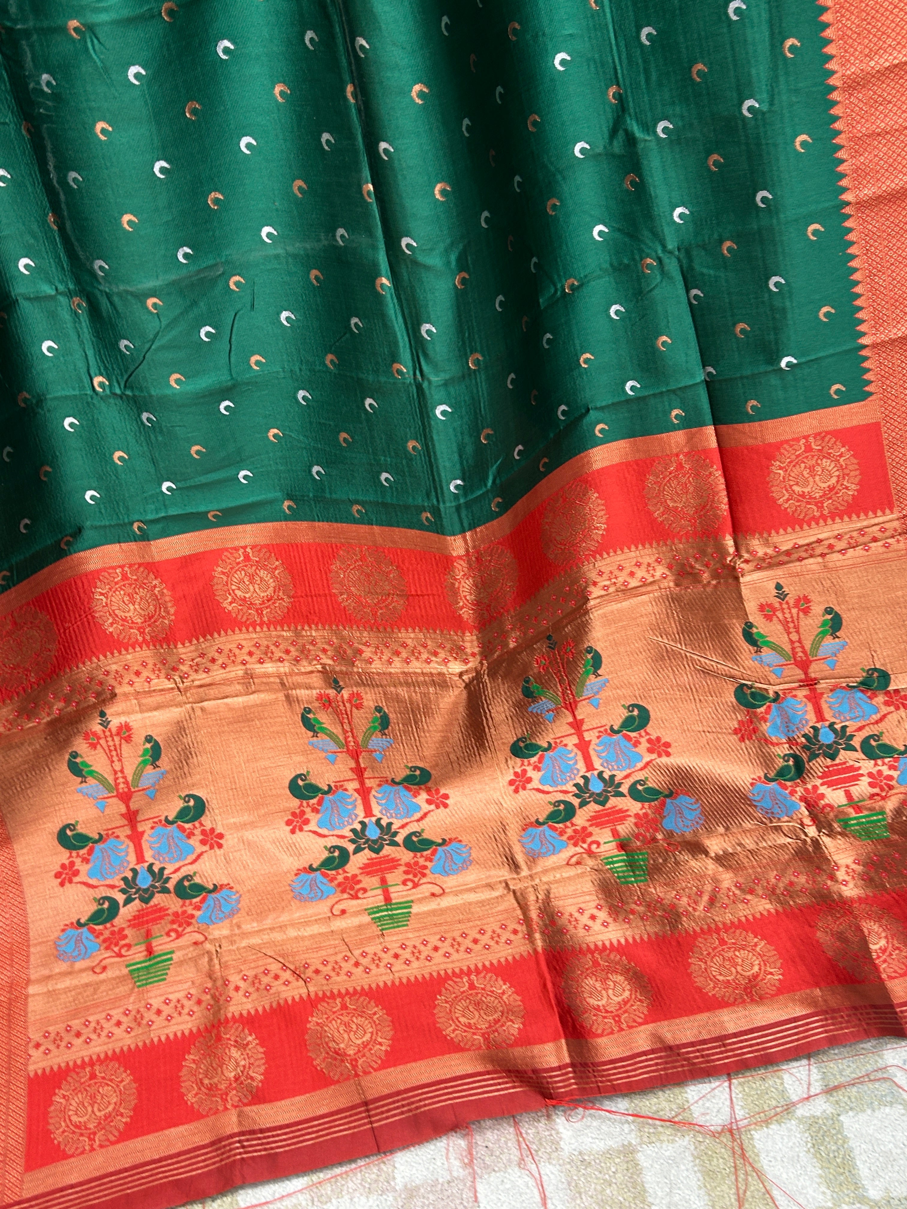 Art silk saree / Paithani design