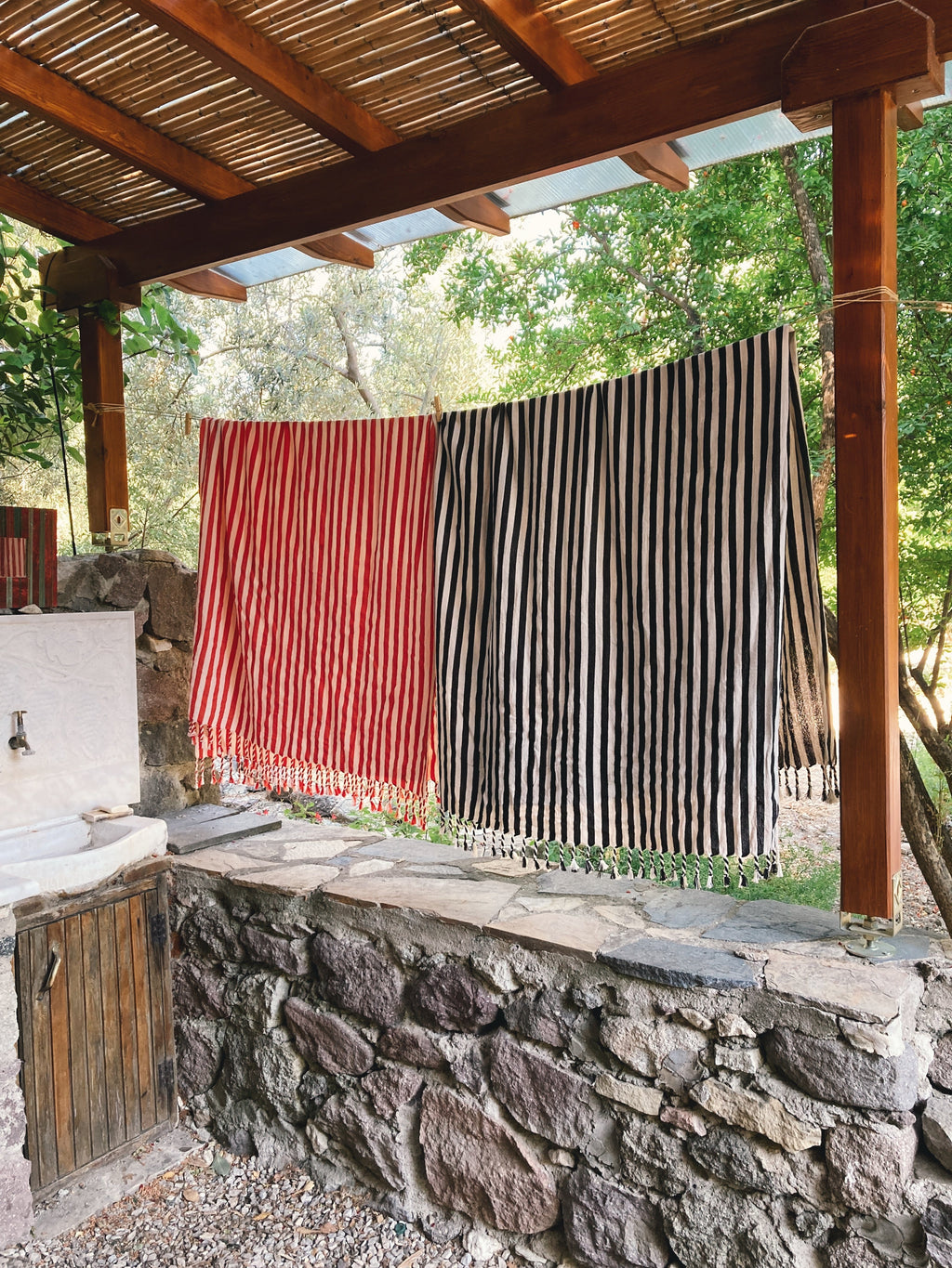 Girit Red Cotton Linen Towel