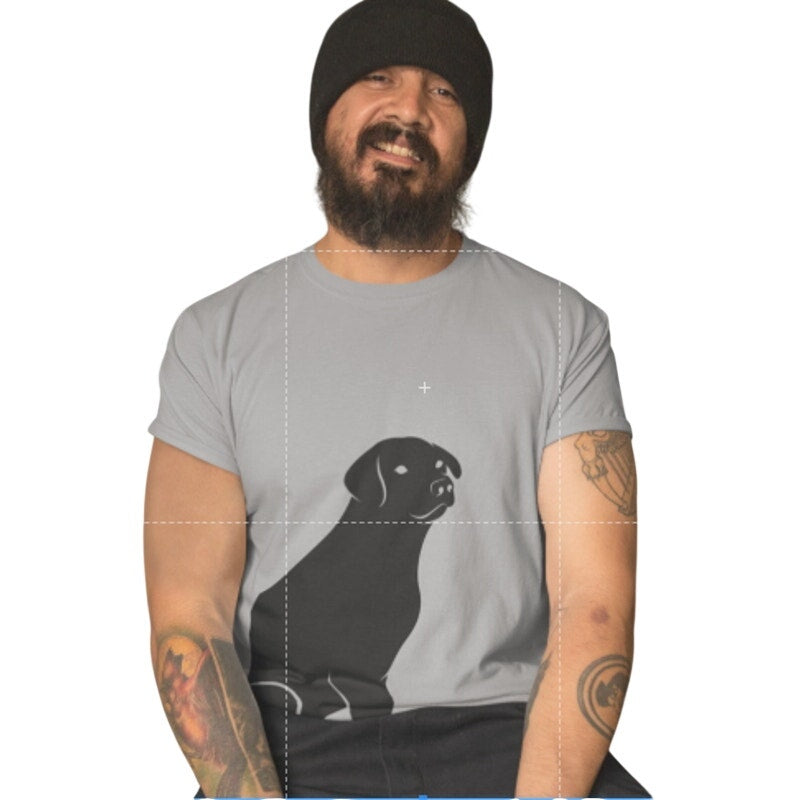 New Hand Printed Mens 4XL Gray Heathered Black Lab Dog Short Sleeve Tee Shirt
