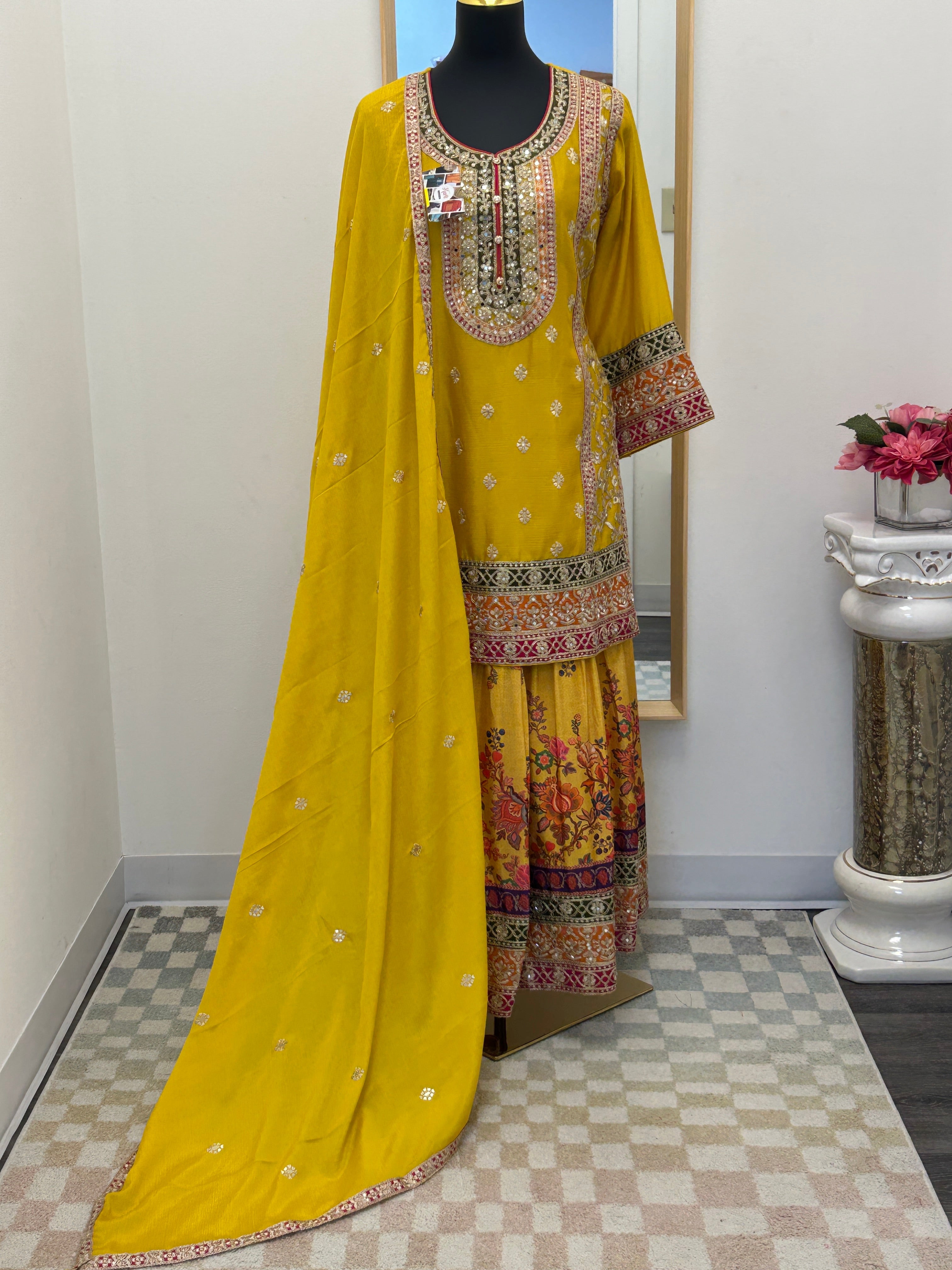 Heavy party wear sharara suit
