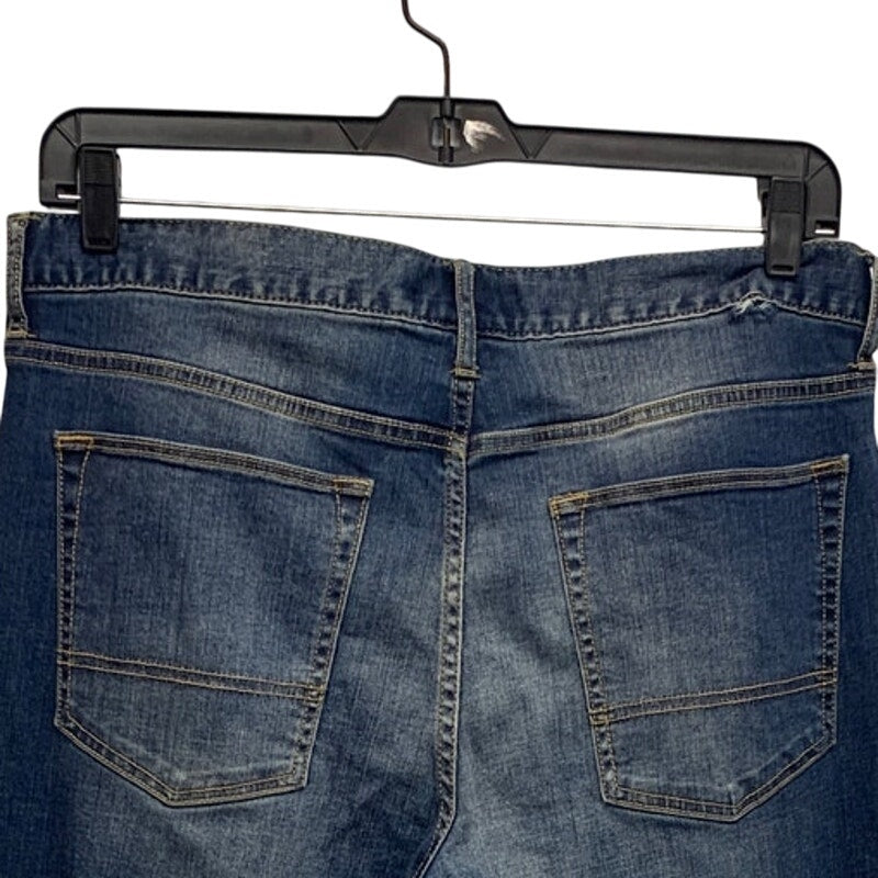 Arizona Jeans Mens 36X32 Flex Denim Slim Distressed Knee Straight Leg Blue Jeans
