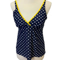 Nautica Womens Large Polka Dot Deep V Flowy Swim Suit Top Adjustable Straps