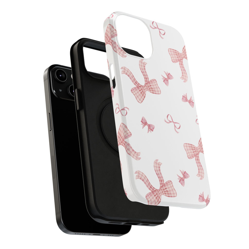 Customizable: Gingham Chic Bow Pattern Phone Case
