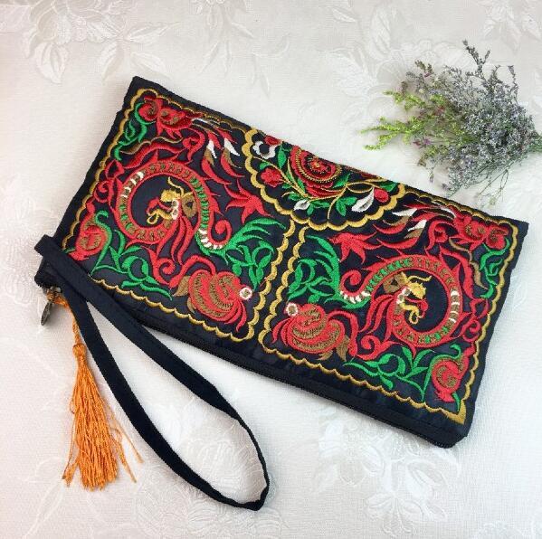 The Artisan's Bloom - Hand-Embroidered Cotton Hand Purse
