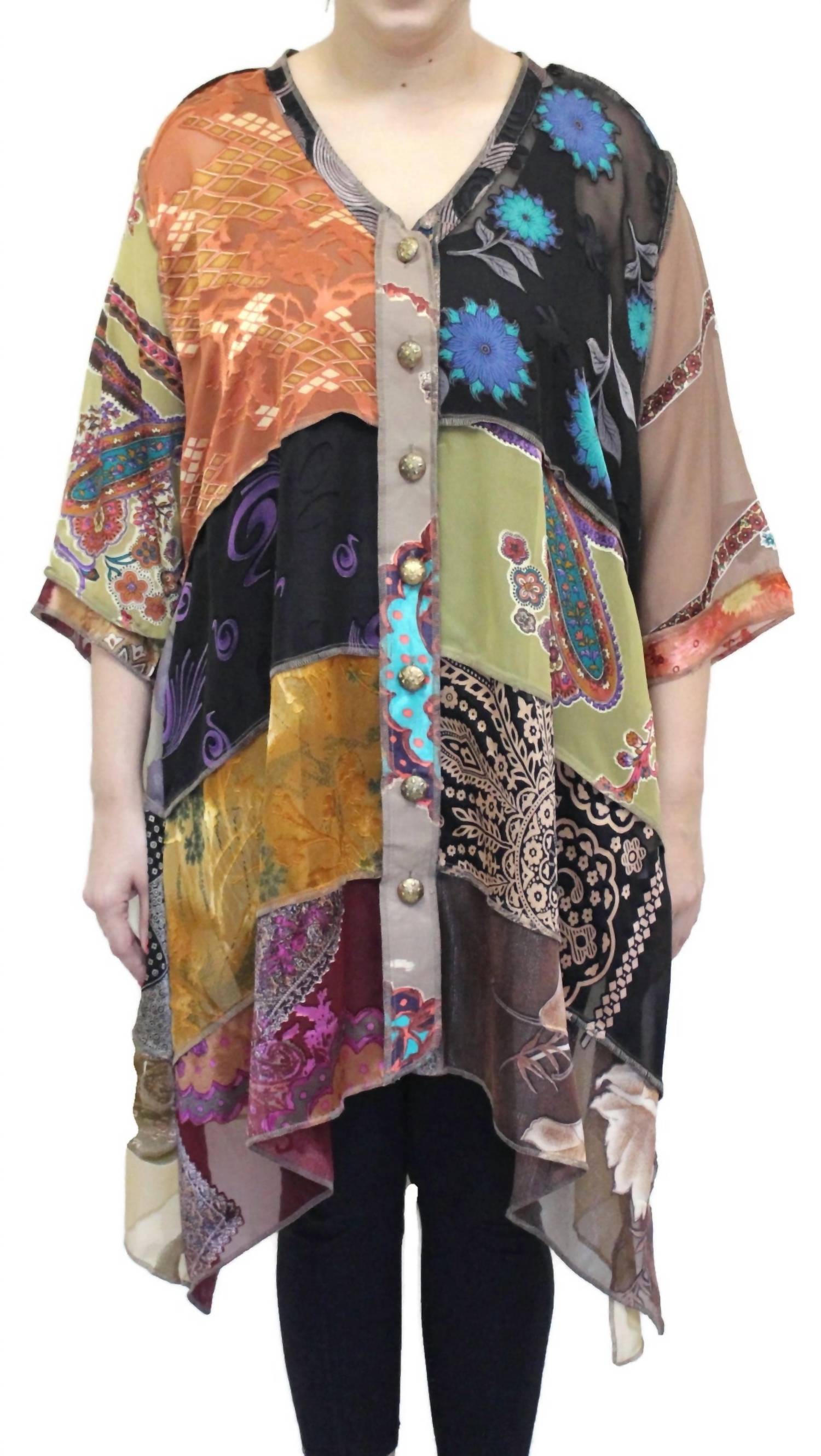 Floral Paisley Burnout Duster